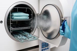 esterilização em autoclave